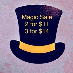 When you see the Top Hat in the text of the Title or Description, SALE applies!